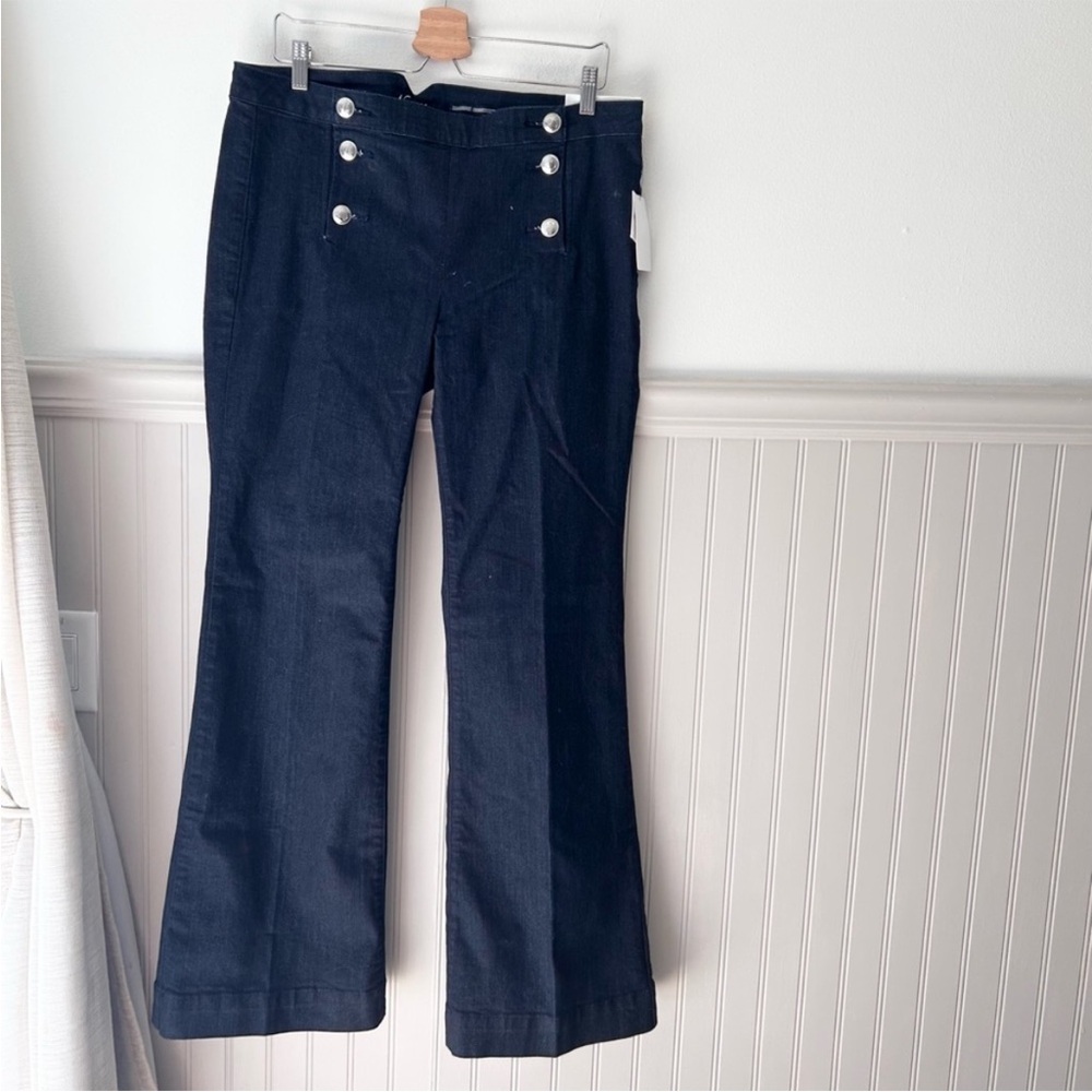 ⭐️ NEW NEW Nautica Women’s Bootcut Jeans Size 12 Dark Blue Stretch Pull-On